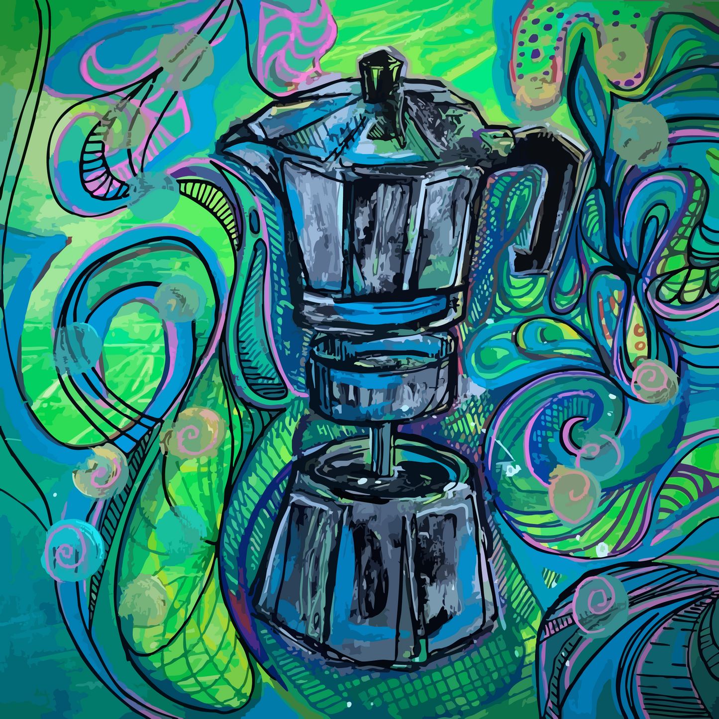 Print- Cafetera Colorida