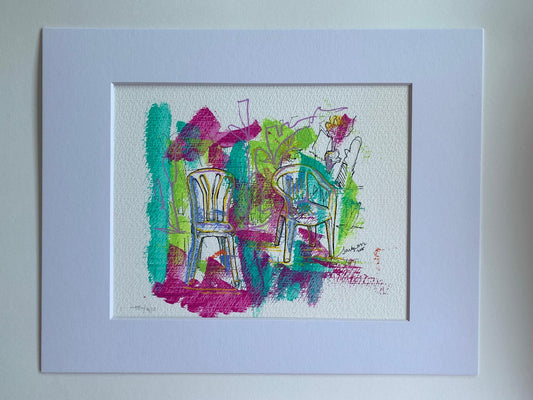 Print + Hand Painted Monoblock Chair (TP2 - 4/10)