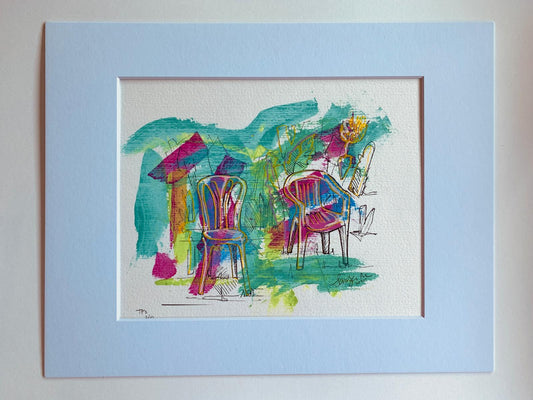 Print + Hand Painted Monoblock Chair (TP2 - 2/10)