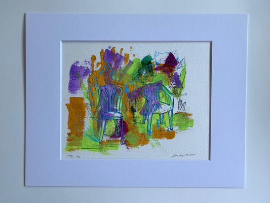 Print + Hand Painted Monoblock Chair (TP2 - 3/10)